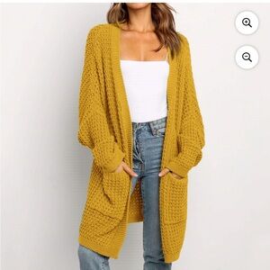 Elegant Mustard Knit Cardigan